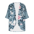 thumbnail image 3 of Guluxicc Women's Chiffon Jackets Flower Graphic Open Front Pull-on Long Sleeve Jackets for Beach Vacation Wear Spring Summer Casual Outfits, 3 of 4