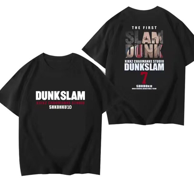 Camiseta de algodón puro de Anime Slam Dunk para hombres, Sakuragi, Hanamichi, Kaede, Rukawa, Manga corta japonesa de gran tamaño, 2023 xuanjing unisex