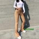 thumbnail image 3 of lolq-pantalones de cintura alta sexy de color sólido acampanados ajustados para mujerpangjing, 3 of 3