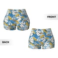thumbnail image 5 of Lsque Flower and Sail Boat Pattern High Waisted Biker Shorts for Women-Tummy Control Fitness Athletic Workout Running Yoga Gym Shorts,Moisture-Wicking-X-Large, 5 of 9