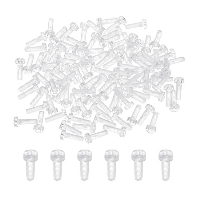 Uxcell 100 Pcs Vis en Acrylique Transparentes, M2.5x8mm Boulons Ronds en Plastique