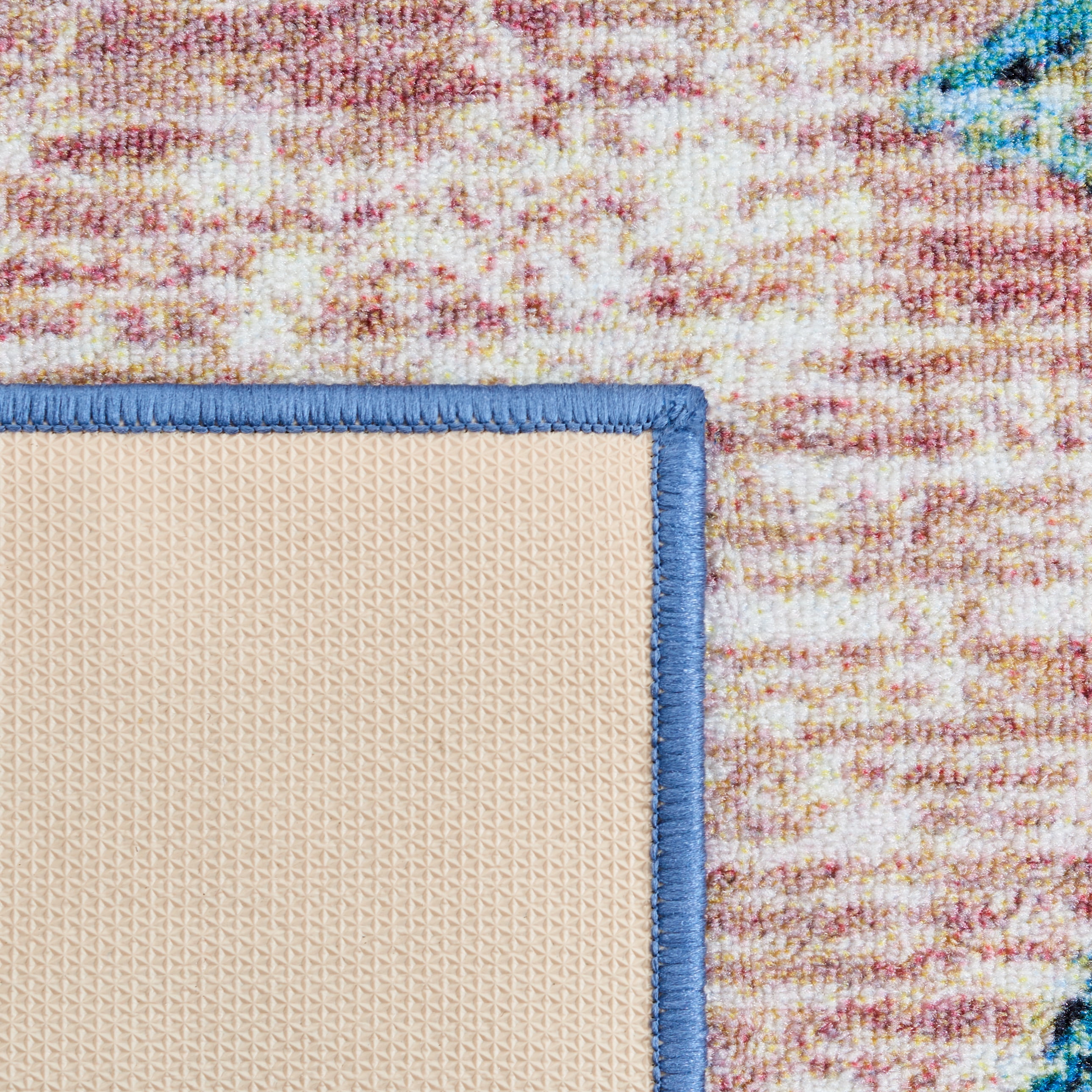 SAFAVIEH Journey Creighton Floral Distressed Area Rug, Blue/Pink, 7'9" x 10'