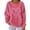 Hot Pink, variant on Women's Valentines Ribbed Sweatshirt Long Sleeve Glitter Heart Print Crewneck Pullover Top for Romantic Outings Khaki M