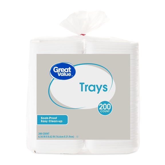 Great Value Foam Charola Tray 200ct