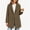 Brown, variant on Womens Fuzzy Bear Coat Warm Fleece Winter Notched Lapel Overcoat Mid Length Thick Sherpa Jacket Fall Cozy Dressy Outerwear