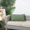 thumbnail image 6 of Unique Bargains 2 Pcs Plaid Pillow Covers Square Cushion Covers Decorative Pillow Cases Green Grid 12" x 20", 6 of 6