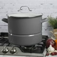 thumbnail image 2 of Kenmore 16 Quart Enamel On Steel Stock Pot With Steamer and Lid in Graphite Grey, 2 of 2