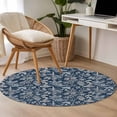 thumbnail image 4 of Round Rug 3.3Ft Washable Non-Slip, Dandelion Circle Area Rugs for Living Room Bedroom, Navy Blue Flowers Modern Minimalist Spring Indoor Floor Mats Carpet Runner for Home Decor Aesthetic, 4 of 8