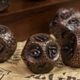 thumbnail image 4 of Cusdie 7-Die Metal DND Dice Set, Cobblestone Metal Polyhedral D&D Dice Setfor DND Dungeons and Dragons TTRPG Role Playing Games, 4 of 5