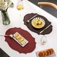 thumbnail image 6 of Faux Leather Placemats Set of 3, Wipeable Place Mats Heat Resistant Table Mats Waterproof Dining Table Placemats for Indoor Outdoor Kitchen Dining Table, 6 of 9