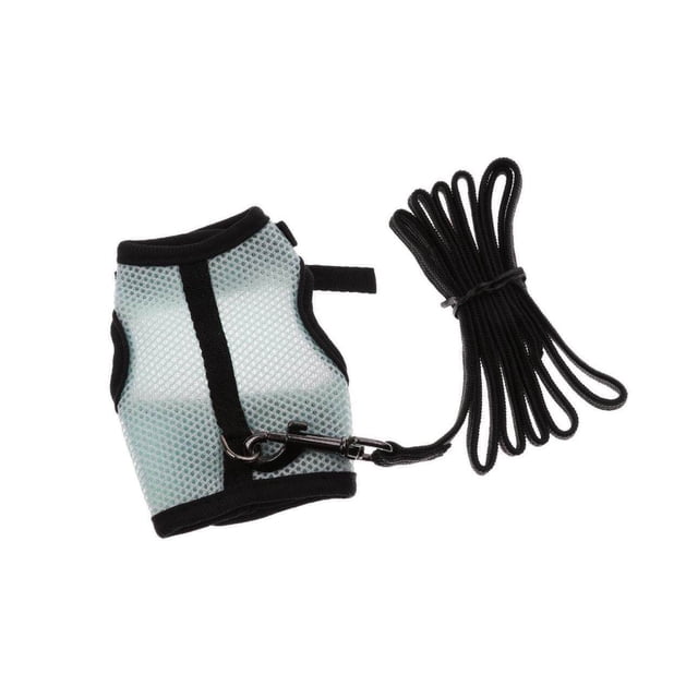 kurtrusly Hamster Rabbit Guinea Pig Rat Ferret Breathable Mesh Harness Leash Blue L