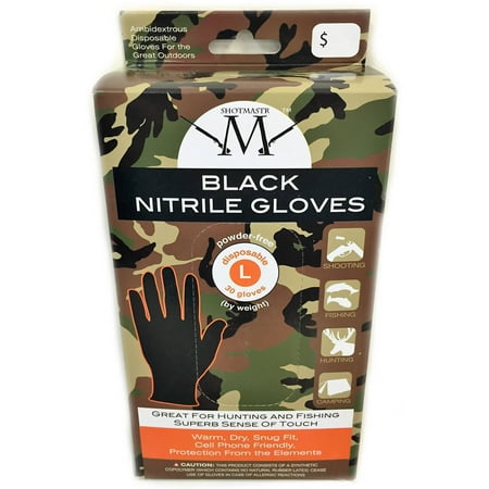 Shotmastr Black Nitrile Disposable Gloves - Walmart.com