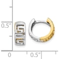 thumbnail image 3 of 14K Two-Tone Greek Key Hinged Hoop Earrings (9 X 5.5) Made In Peru tm590, 3 of 5