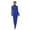 Blue, variant on TopLLC Long Sleeve Round-Neck Dress Women's Casual Color High Collar Long Sleeve Stretch Slim Long Dress Women top