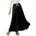 thumbnail image 3 of LSLJS Womens Satin Skirt Drawstring Elastic Waist Maxi Skirts Flowy Fashion Solid Color Long Skirt, S-2XL, 3 of 5