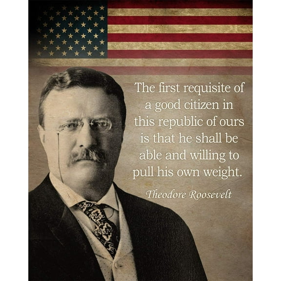 Theodore Roosevelt - First requisite of a good citizen Art print  Wall Art poster