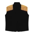 thumbnail image 4 of Aislor Kids Girls Stand Collar Sleeveless Fringe Vest Waistcoat for Stage Performance Black 16, 4 of 7