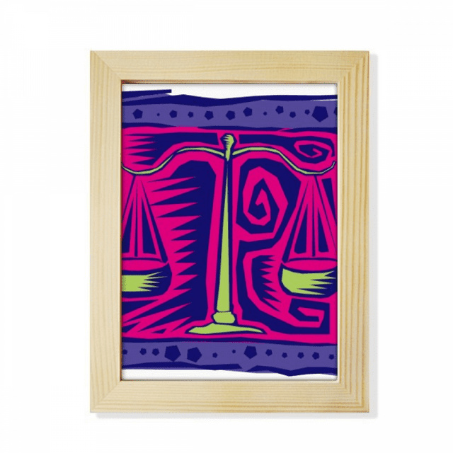Constellation Libra Mexicon Culture Engraving Desktop Adorn Photo Frame Display Art Painting Wooden