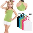 thumbnail image 2 of FamilyThread 5 Pack Girls Tank Tops Solid Sleeveless Undershirts Scoop Neck Undershirts Soft Tops For 1-13Y, 2 of 9