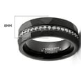 thumbnail image 3 of Metal Masters Mens Tungsten Carbide Hammered Black Wedding Band Eternity Engagement Ring Cubic Zirconia Comfort-Fit 8mm, 3 of 5