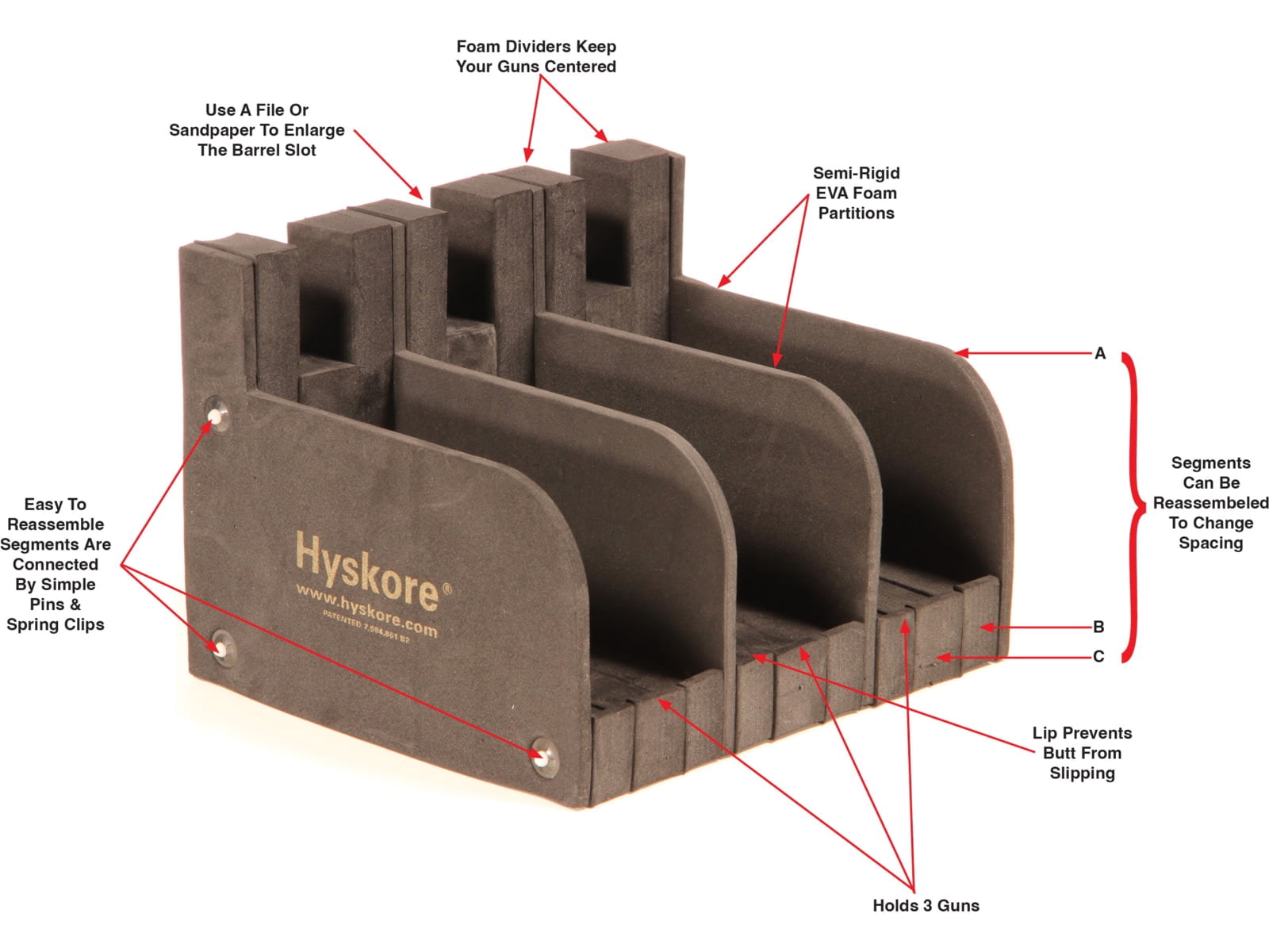 HySkore Modular 3-Gun Pistol Rack