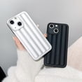 thumbnail image 3 of for iPhone 15 Plus Case Cute Matte 3D Stripe Air Cushion Design Fashion Soft Rubber Silicone Protective Phone Cover Case for Women Girls (Black, iPhone 15 Plus), 3 of 14