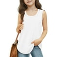 thumbnail image 2 of lcziwo Girls Loose Summer Tank Tops Basic Solid Casual Sleeveless Crew Neck Tunic Tee Shirts Cute Tanks Dancewear White 3 Years, 2 of 9