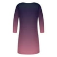 thumbnail image 5 of Robes Décontractées pour Femmes Robe Courte à Manches Longues Dégradé Mini Robe Décontractée Ample Fluide Automne P-68 Violet m, 5 of 5