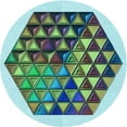 thumbnail image 1 of Ahgly Company Machine Washable Indoor Round Transitional Deep-Sea Green Area Rugs, 8' Round, 1 of 7