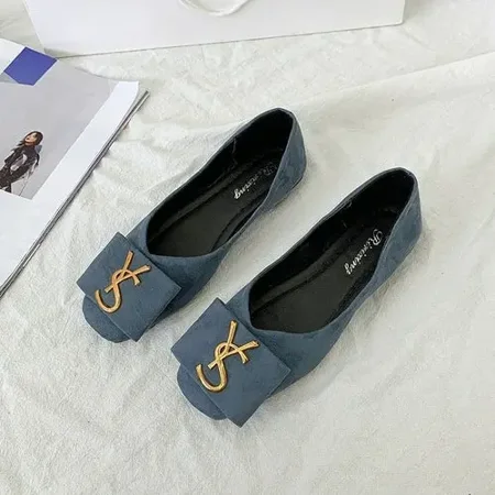 

Qikogu 2021 Shallow Flats Casual Shoes Women Metal Letters Loafers Oxford