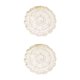 thumbnail image 4 of Naiovety bonita alfombrilla de encaje de algodón, blanco/Beige, de comedor, diseño hueco, cubierta de almohadilla redonda, suministro para el beige 2Conjunto, 4 of 6
