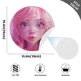 thumbnail image 5 of Round Grid Placemat ,One Sizex6, Round Placemat, PVC Plate Mat，15.4 Inch Non-Slip and Heat Resistant, Table Placemat, Dining Room Placemat Pink Girl, 5 of 7