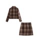 thumbnail image 4 of Traje de chaqueta corta con bolsillos de solapa decorados a la moda para mujer de HH TRAF, traje de falda corta fina con silueta a cuadros retro para mujer, 4 of 5