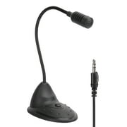 KAUU ABS Black Omnidirectional Directivity 3.5mm Plug Adjustable Tube Wired Notebook Computer Microphone