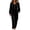 Black, variant on Womens Velvet Pajamas 2 Piece Set Long Sleeve Pullover Top Wide Leg Pants Sets Loose Comfy Soft Loungewear (XL, Blue)