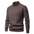 thumbnail image 3 of LOVZFMLL Chandails pour Hommes, Chandail à Col Roulé Côtelé en Acrylique Uni, Chemise de Superposition Basique Classique et Décontractée, Hauts d'Hiver Chauds, Vêtements d'Automne, 3 of 4