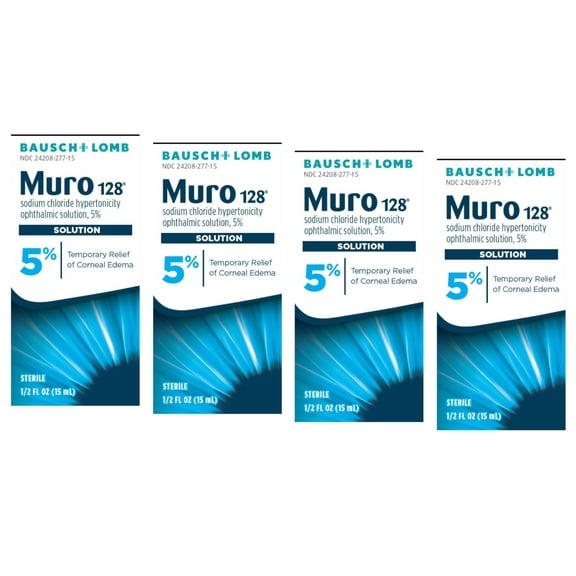 Bausch + Lomb Muro 128 Solution 5% 15 Ml Ct, - 4 Pack
