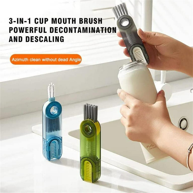 Bottle Cleaning Brush, 3 In 1 Multifunctional Cute Carrot Cup Lid Slot  Cleaner, Portable Foldable Gap Brush For Water Care Bottle Lid2pcs, Orange,  Gre