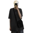 thumbnail image 2 of Camiseta de mujer de manga corta, cuello redondo, color sólido, camiseta informal, negro, XL Inevent AP001185-03B, 2 of 7