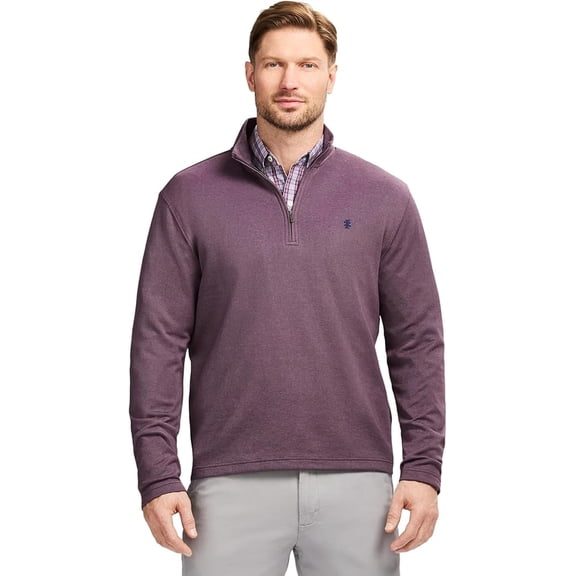 Izod Mens Performance Comfort Quarter Zip Long Sleeve Shirt