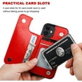 thumbnail image 4 of REQO Compatible with iPhone 12 Mini Wallet Case with Card Holder, PU Leather Kickstand Card Slots Case, Double Magnetic Clasp and Durable Shockproof Cover 5.4 Inch(Red), 4 of 7