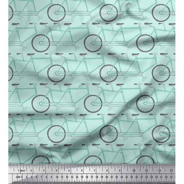 Soimoi Tissu Poly Georgette Imprimé pour Transport de Vélo 1 Yard 42 Pouces de Large