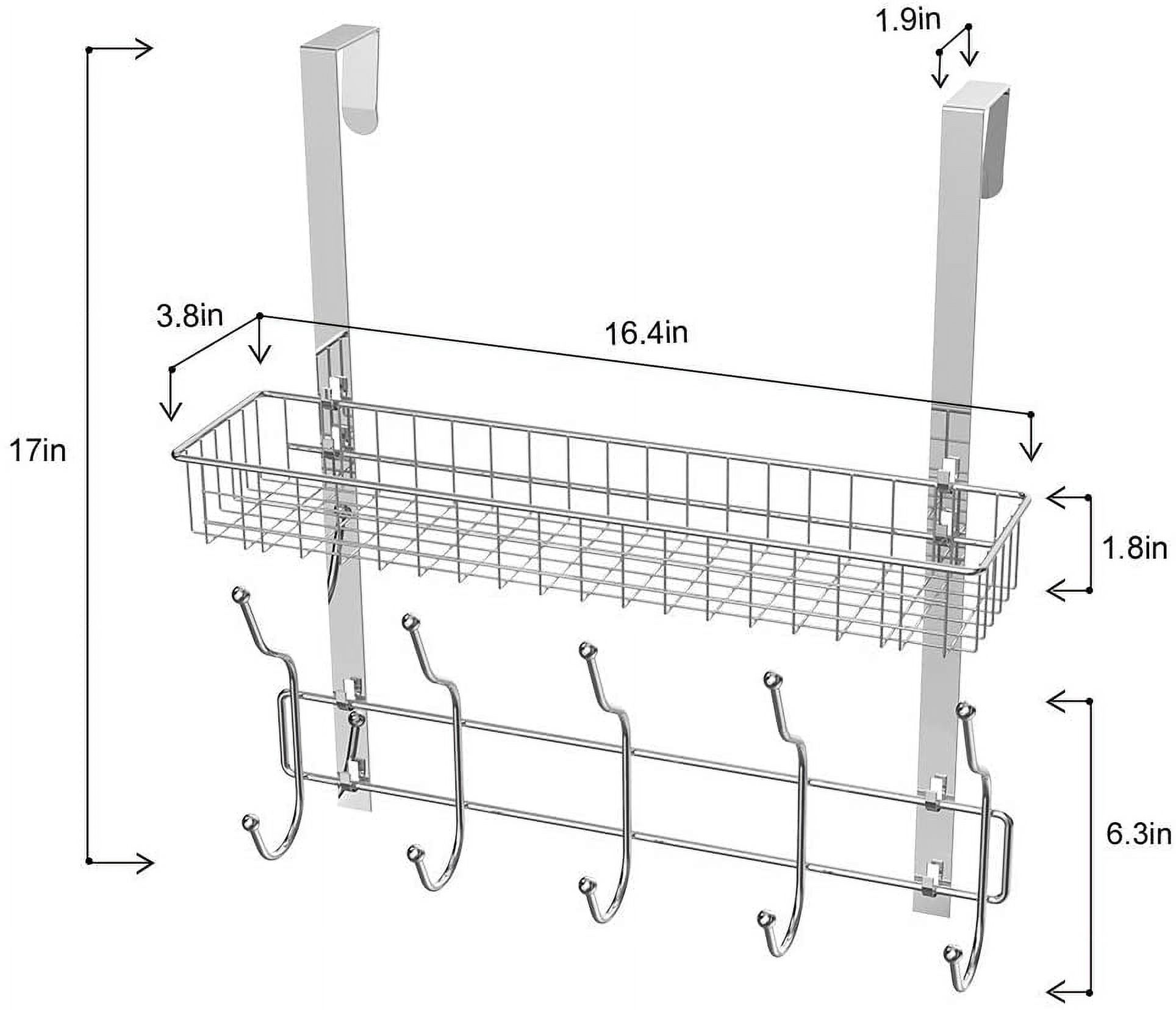 NEX 1-Shelf Over-the-Door Organizers with Mesh Bathroom Towel Hanging Rack, Chrome