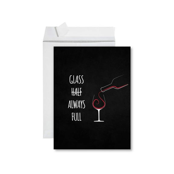 Koyal Wholesale Funny I'm Sorry Jumbo Card Glass Always Full Blank I'm Sorry Greeting Card with Envelope 1-Pk