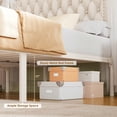thumbnail image 6 of Homfa Queen Bed Frame with 2 Drawer, Canopy Bed Frame with Storage & Upholstered Headboard for Bedroom, Curtain Not Included, Beige, 6 of 10
