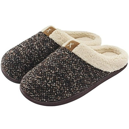 

Men Ladies Padded Cotton Slippers Comfortable Home Shoes——Brown || L (Us9-10) 42-43 29.5Cm