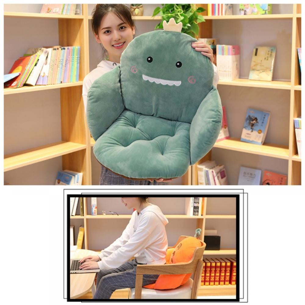 Topwoner Comfort Seat Cushion for Office Chair,Cartoon Semi-Enclosed Chair Cushion Plush Floor Seat Siamese Cushion,Sciatica Pillow for Sitting, Pink