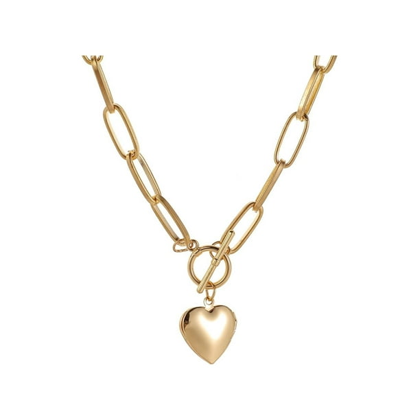 Collar de Cadena de Aleación JShteea Con Corazón para Mujer