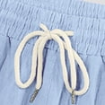 thumbnail image 4 of Eryao Big and Tall Gym Workout Active Wear Sets for Men 2 Piece V Neck Button Short Sleeve Shirts Matching Elastic Waist Drawstring Shorts with Pockets Summer Beach Lounge Outfits,Light Blue,M, 4 of 8