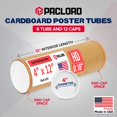 thumbnail image 2 of Tubo de correo Paclord, 10 x 30 cm, cartón resistente, paquete de 6, 2 of 8